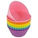 Freshware 12-Pack Silicone Standard Round Reusable Cupcake and Muffin Baking Cup, Six Vibrant Colors