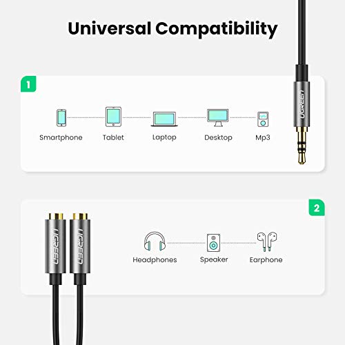 4 UGREEN+Splitter+Extension+Earphone+Compatible