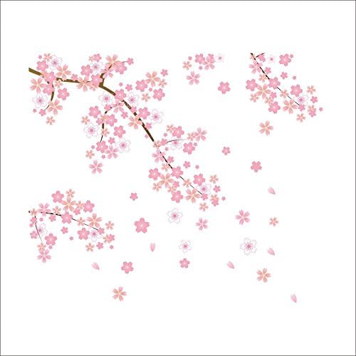 Beautiful Sakura Flowers Art Wall Stickers And Decals Fashion Design DIY Wall Decoration Removable Wall Paper Mural For House Home Babyroom Living Room Decoration