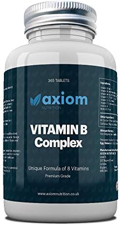 Vitamin B Complex, Including Vitamins B1, B2, B3, B5, B6, B12 365 Capsules by Axiom Nutrition