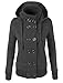 RubyK Womens Classic Double Breasted Pea Coat Jacket with Hood RBKWJC943_CHARCOAL Large