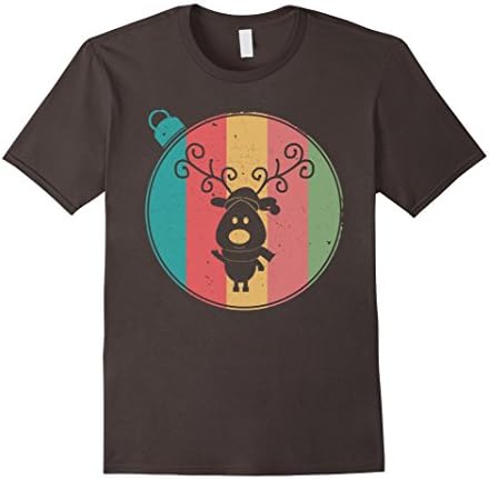 Mens Cute Mini Reindeer Distressed TShirt XL Asphalt