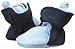 Luvable Friends unisex baby Cozy Fleece Booties Slipper Sock, Light Blue Navy, 6-12 Months Infant US