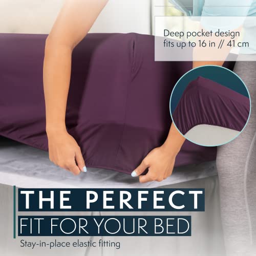 HC COLLECTION Full Bed Sheets Set Hotel Luxury, Lightweight, Soft