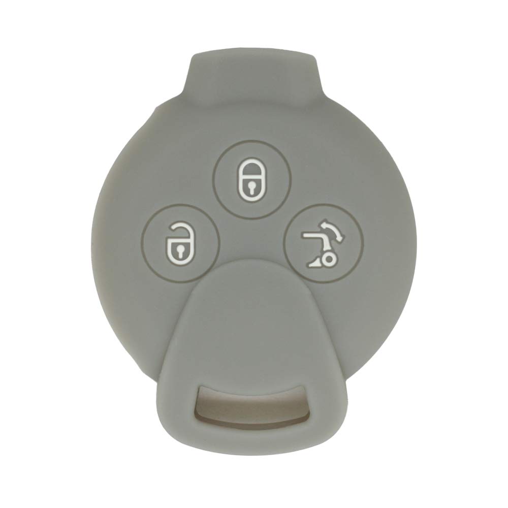 BROVACS Silicone Cover Protector Case Holder Skin Jacket Compatible with MERCEDES BENZ SMART Fortwo 3 Button Remote Key Fob CV4953 Grey — image 1