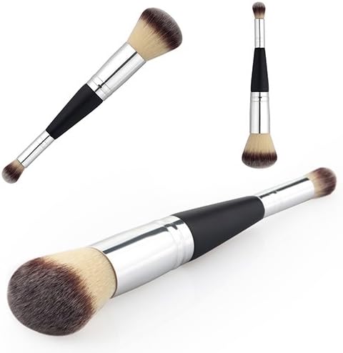 Jiqiaoda2 Cosmetic Pro Double-End Wooden Handle Eyebrow Blush Brush Soft Makeup Brush