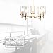 VINLUZ Contemporary 5 Light Chandelier Lighting Brushed Brass Clear Glass Shades Modern Pendant Lamp Rustic Dining Room Lighting Fixtures Hanging Adjustable Wire Semi Flush Ceiling Lights