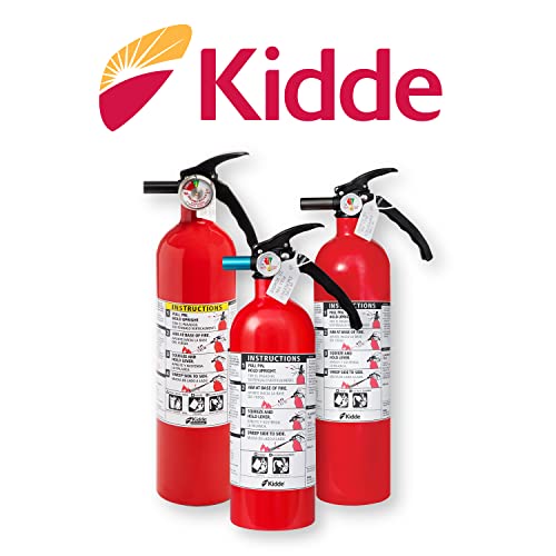 KIDDE FIRE EXTINGUISHER FOR HOME, 1-A:10-B:C, DRY CHEMICAL EXTINGUISHER, RED, MOUNTING BRACKET INCLUDED, 2 PACK