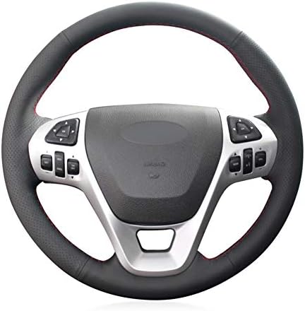 XQUFMSGW Hand-stitched black Artificial leather car steering wheel cover for for Ford Explorer 2011-2019 Taurus 2013-2019 edge 2011-2014