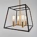 Artika CAR15-ON Carter Square 4 Pendant Fixture, Kitchen Island Chandelier, with a Steel Black and Gold Finish, 8-Light