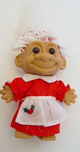 Russ Berrie Vintage White Haired Mrs Santa Claus Troll Doll 5