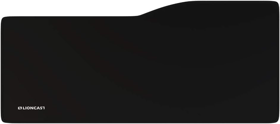 Lioncast Conquer Oversize Mouse Mat Gaming/Gamer Mouse Pad (795mm x 345mm, fabric, stitched edge) Black - Extended Version ideal for Gaming & E-Sports