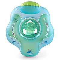 Free Swimming Baby Inflatable Baby Swim Float with Safe Bottom Support and Backrest Design Swimming Pool Accessories-Help Baby Learn to Kick and Swim (Green, L)