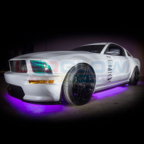 LEDGlow 4pc Million Color Wireless LED Car Underbody Underglow Lighting Kit - 4 Underbody Lighting Tubes - 378 SMD LEDs - 18 Unique Colors - 12 Unique Lighting Patterns