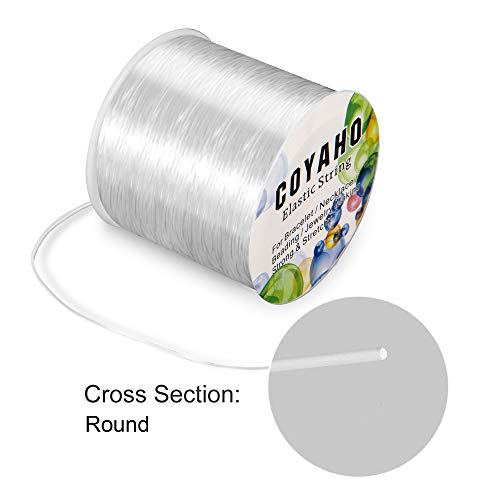 120m/393ft Stretchy String for Bracelets, 0.8mm Clear Elastic String for Bracelets, Stretchy Bracelet Cord Bead String, Stretch Cord Elastic String for Jewelry Making, Elastic Beading String, Clear