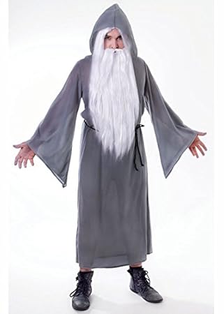 Struts Fancy Dress Erwachsene Gandalf-Stil grau-Assistenten Robe Kostüm
