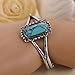 Cafurty Bella Bangle Adjustable Vintage Silver Plated Turquoise Alloy Bracelet For Women