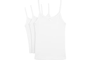 Rene Rofe Girls Camisole - 3 Pack 100% Cotton Soft Girls Undershirts - Lightweight Spaghetti Strap Tank Top (Sizes: 2T-14)
