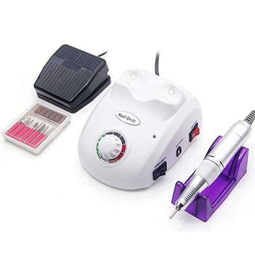 Electric Nail Drill Machine,30000RPM Apparatus for Manicure Pedicure Nail Polishing Electric Nail File with Drill Bits,White