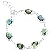 Chuvora 925 Sterling Silver Reversible Abalone Shell or Mother of Pearl Wrap Bracelet, Expandable 6.5-7.5