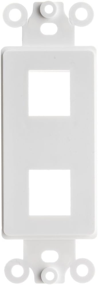 ACL Decora 2 Hole for Keystone Jack Wall Plate Insert, White, 10 Pack