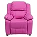 Flash Furniture Kids' Vinyl Recliner with Storage Arms, Multiple Colors Hot Pink
