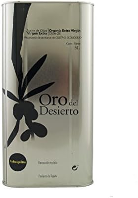 Oro del Desierto Arbequina 5L Tin Spanish Extra Virgin Olive Oil 5 Liters (169.07 oz)