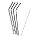 BLLKE Long Stainless Steel Drinking Straws Set of 4, FDA Standard Straws Reusable Straws for 30 oz Tumbler and 20 oz Tumbler, 1 Cleaning Brush Included