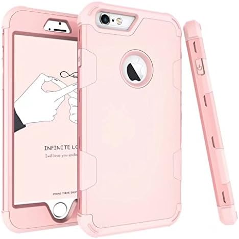 iPhone 6 Plus Case, iPhone 6s Plus Case, GPROVA Hybrid Protective Defender High Impact Dual Layer Shockproof Hard Bumper Soft Rubber Case Cover For Apple iPhone 6S Plus (Rose Gold)