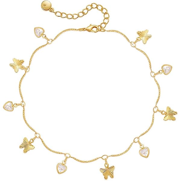 18k Layered real gold filled anklet bracelet with dolphins 10 18k Layered real gold filled anklet bracelet with dolphins 10
