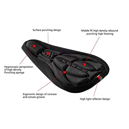Liobaba Thick Cycling Bicycle EVA Pad Seat Saddle Cover Soft Bike Cushion Pad with Anti-Slipping Lining with Adjustable Drawstring