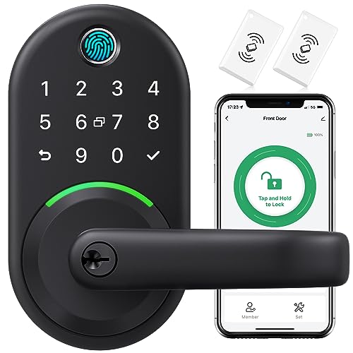 Yamiry RLA7 Smart Handle Keypad: Fingerprint Keyless Entry für Front Digital WiFi Türschloss mit APP - Generieren Sie Passcode Fern und DIY Installation