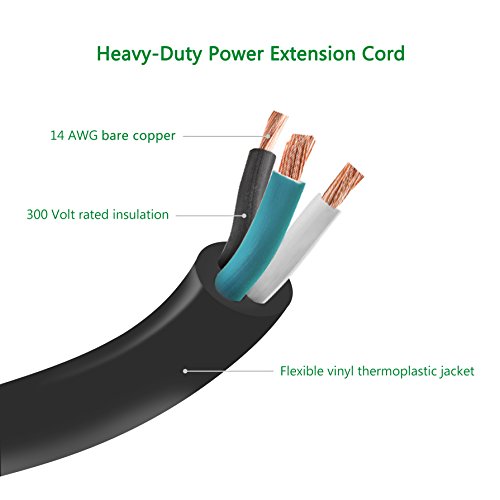 BULL 10 Pack 14AWG Short Power Extension Cord, Two 360 Degree Rotating