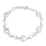 Bling Jewelry Sterling Silver Dog Bone Jewelry Bracelet Animal Paw Print