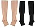 2 Pairs Compression Socks Open Toe Leg Support Stocking Knee High Socks with Zipper 15-20 mmHg
