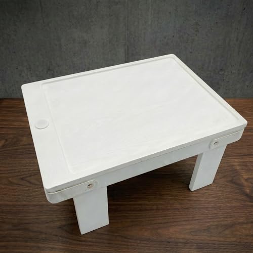 Chelo Sofa Armrest Tray - Rigid Side Table with Built-in Storage for Smartphone, Remote Control & Drink - Fits 16-29 cm Armrest - Non-Slip, White