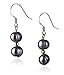 PearlsOnly Cerella Black 6.0-6.5mm A Freshwater Sterling Silver Cultured Pearl Earring Set