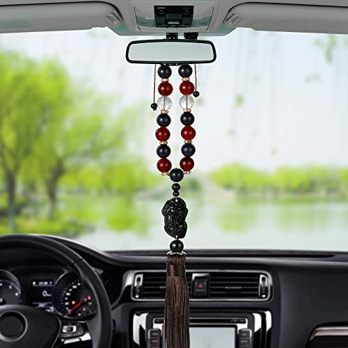 Gold Happy Car Ornaments Buddha Beads with Brave Troops Auto Interior Rearview Mirror Hanging Pendant Stalls Decoration Accessories Gifts - Thumbnail 4