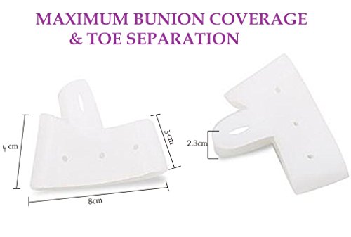 (2 Pairs) Bunion Pads and Toe Spacer Deluxe Combo/Bunion Cushion with Silicone Gel Separators - Gel Toe Straightener Bunion Relief Pads and Toe Alignment- Big Toe Separator - Thumbnail 6