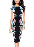 Vfemage Womens Elegant Floral Printed Slimming Cocktail Party Casual Dress