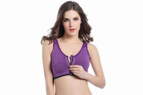 Womens-Zip-Front-Sports-Bra-Wireless-Post-Surgery-Bra-Active-Yoga-Sports-Bras