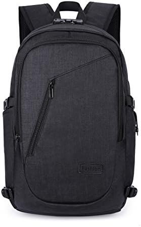 Lelefish Innovative Men Shoulder Outdoor Travel Backpack, School Bag, Leisure Fashion Knapsack, Waterproof &amp; Breathable, Anti-theft Laptop Backpack with USB Charging Port (Black)