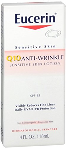 Eucerin Q10 Anti-Wrinkle Sensitive Skin Lotion SPF 15 4 oz (Pack of 6)