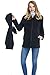 Smallshow Women's Fleece Zip Up 3 in 1 Maternity Baby Wearing Hoodie Sweatshirt Jacket Large Black