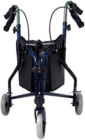Crutches Elderly Walker Three-wheeled Foldable Small Walker Can Be Placed Simple And Lightweight Trolley Toddler Rehabilitation Exerciser (Color : Blue, Size : 57 * 67cm)