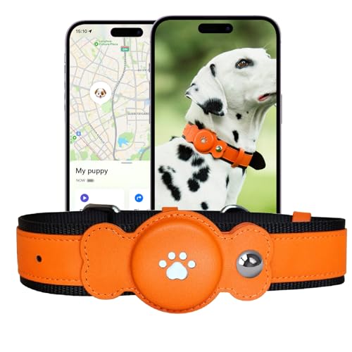 Pet Anti Lost Collar Works with Find My, IP67 Waterproof Location Pet  Collar Bluetooth Item Finder with AirTag
