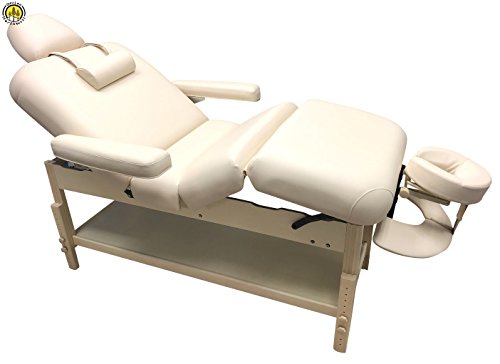 DevLon NorthWest Beige Stationary Massage Table Facial Bed Archer Deluxe Series