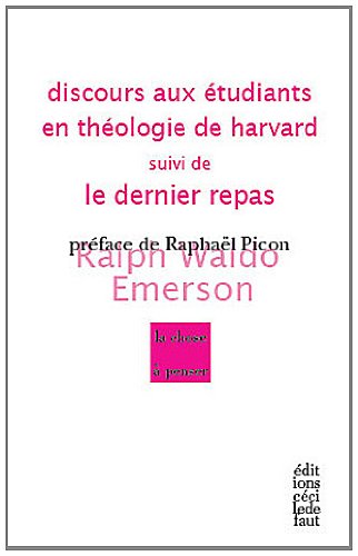 Discours aux étudiants en théologie de Harvard