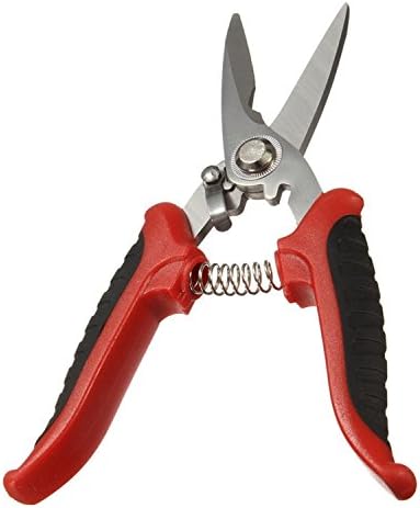 2 Pc Electrician Scissors Manually Shears Groove Cutting Wire Positive Safety Latch Function With Double Color Non-slip Handle, Smooth Operation.