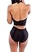 Pink Queen Women's No Pad High Waist Criss Cross Bikini Set Swimsuit L Black-2